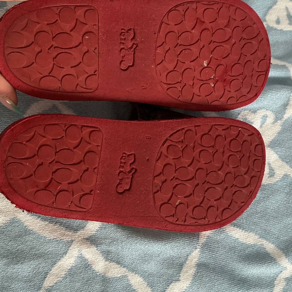 Coach Red Slides with Strawberry Print - Picture 3 of 3